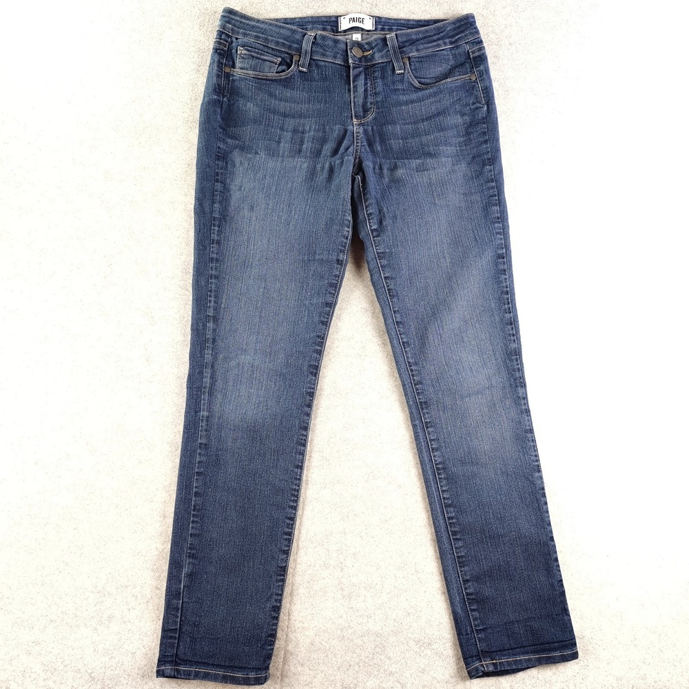 Paige Kylie Crop Jeans 29 Blue Denim‎ 31x27 Mid Rise Stretch Comfort